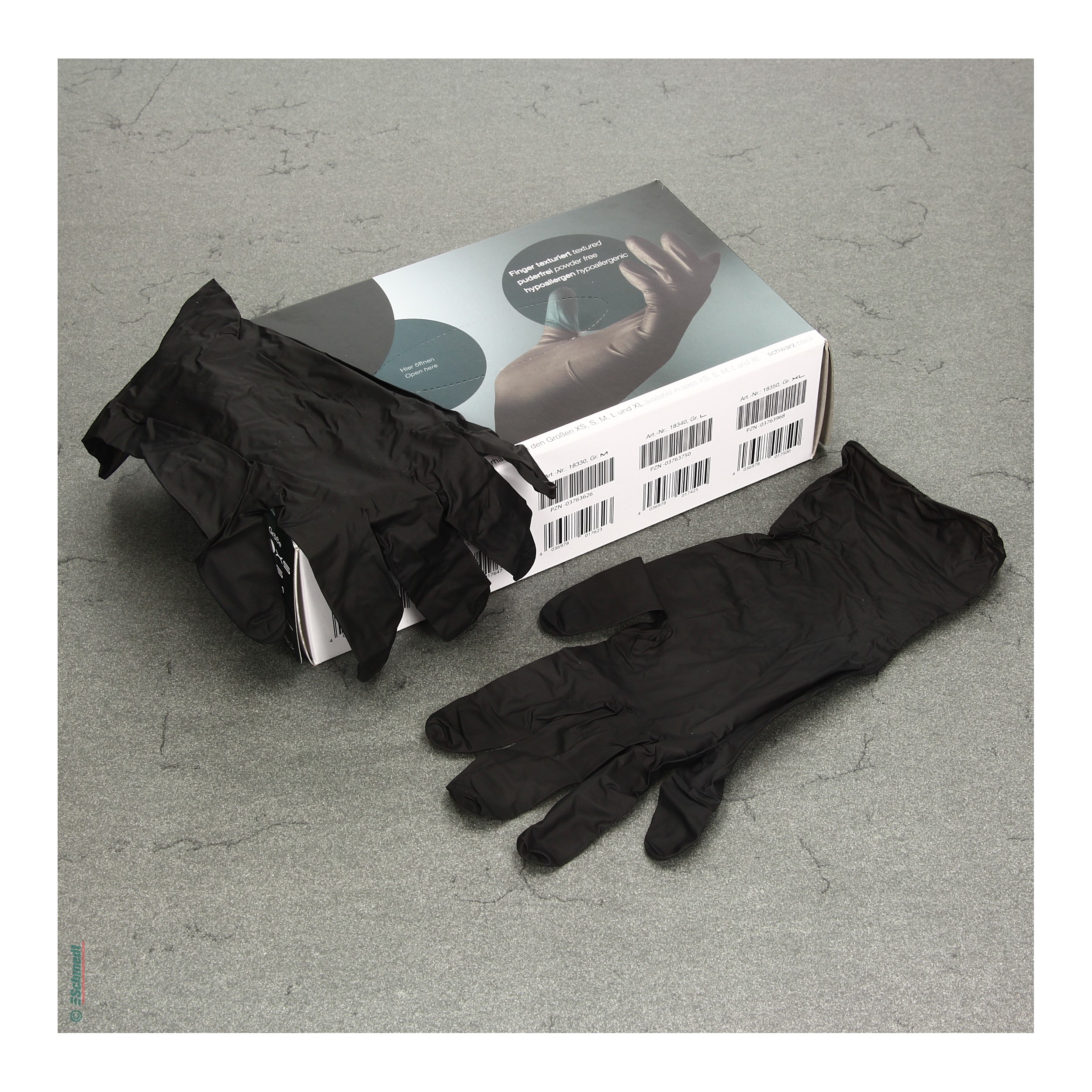 Examination gloves (limited) - Nitril, black / Box of 100 pcs - to avoid fingerprints and sweat stains... - image-1