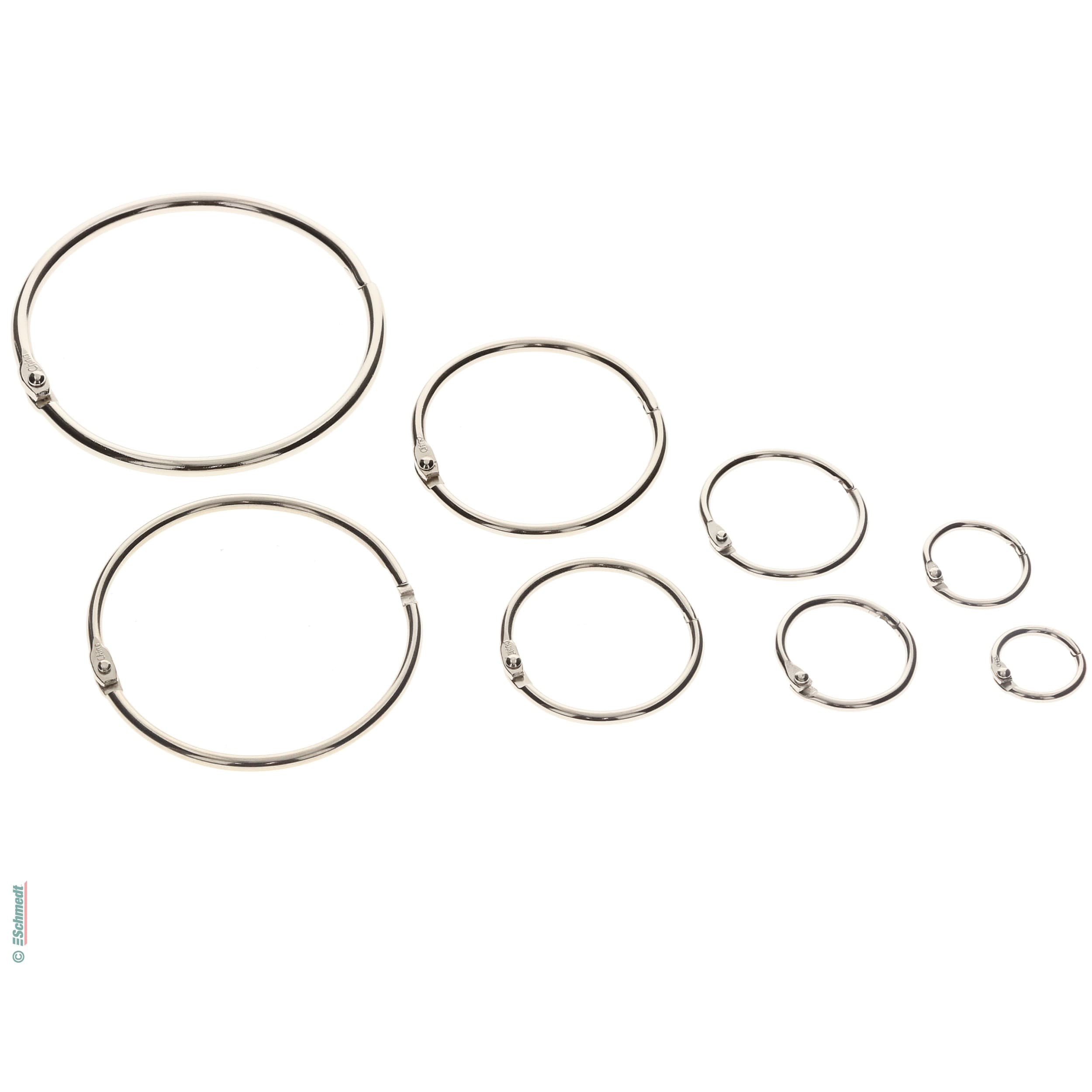 Filing rings - with hinge, nickel-plated - Applications: binding loose sheets, sample swatches etc., offering a suspension facility at the s... - image-1