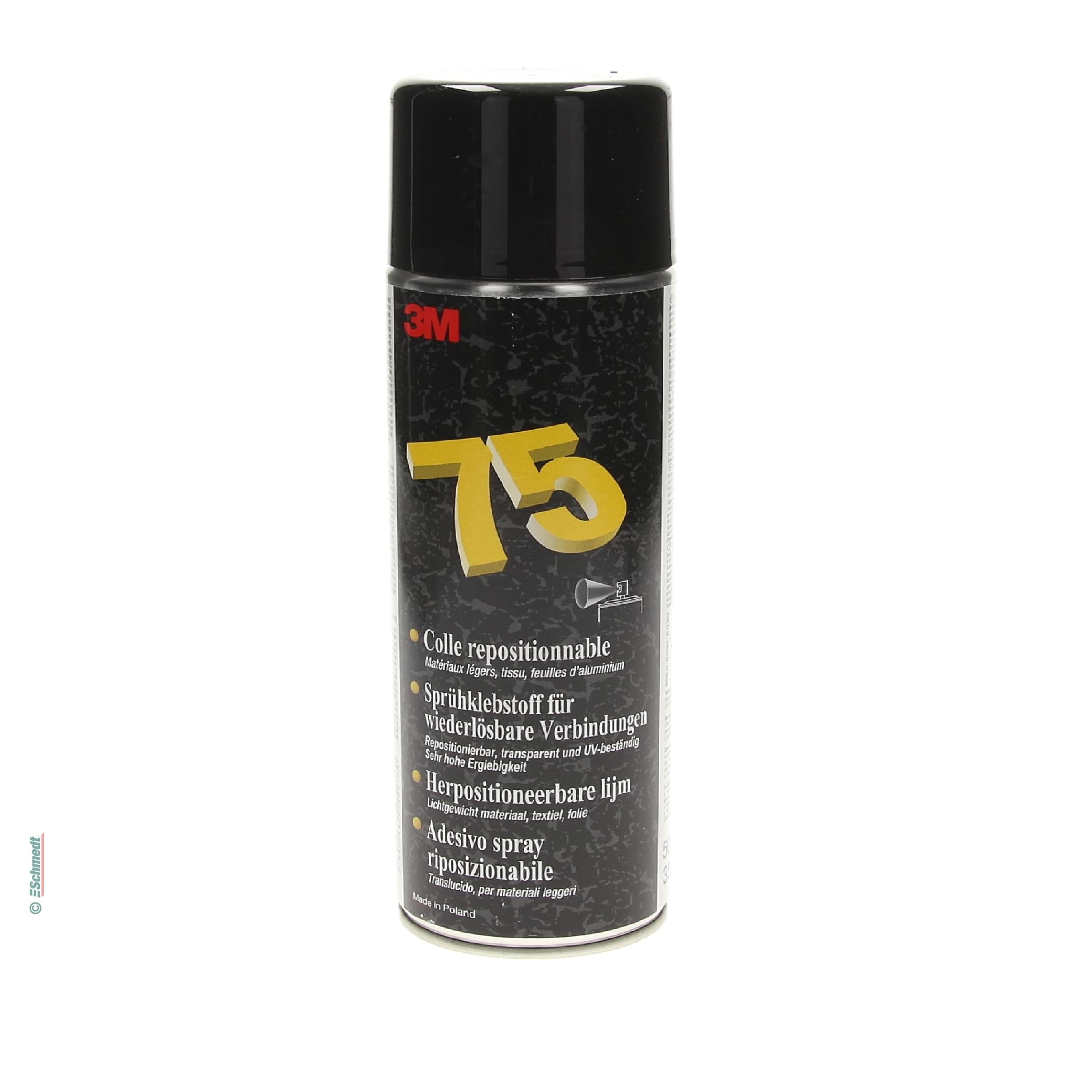 Spray adhesive Type Scotch-Weld 75 - removable / repositionable - gluing of light-weight substrates such as paper, cardboard, cloth, films a...