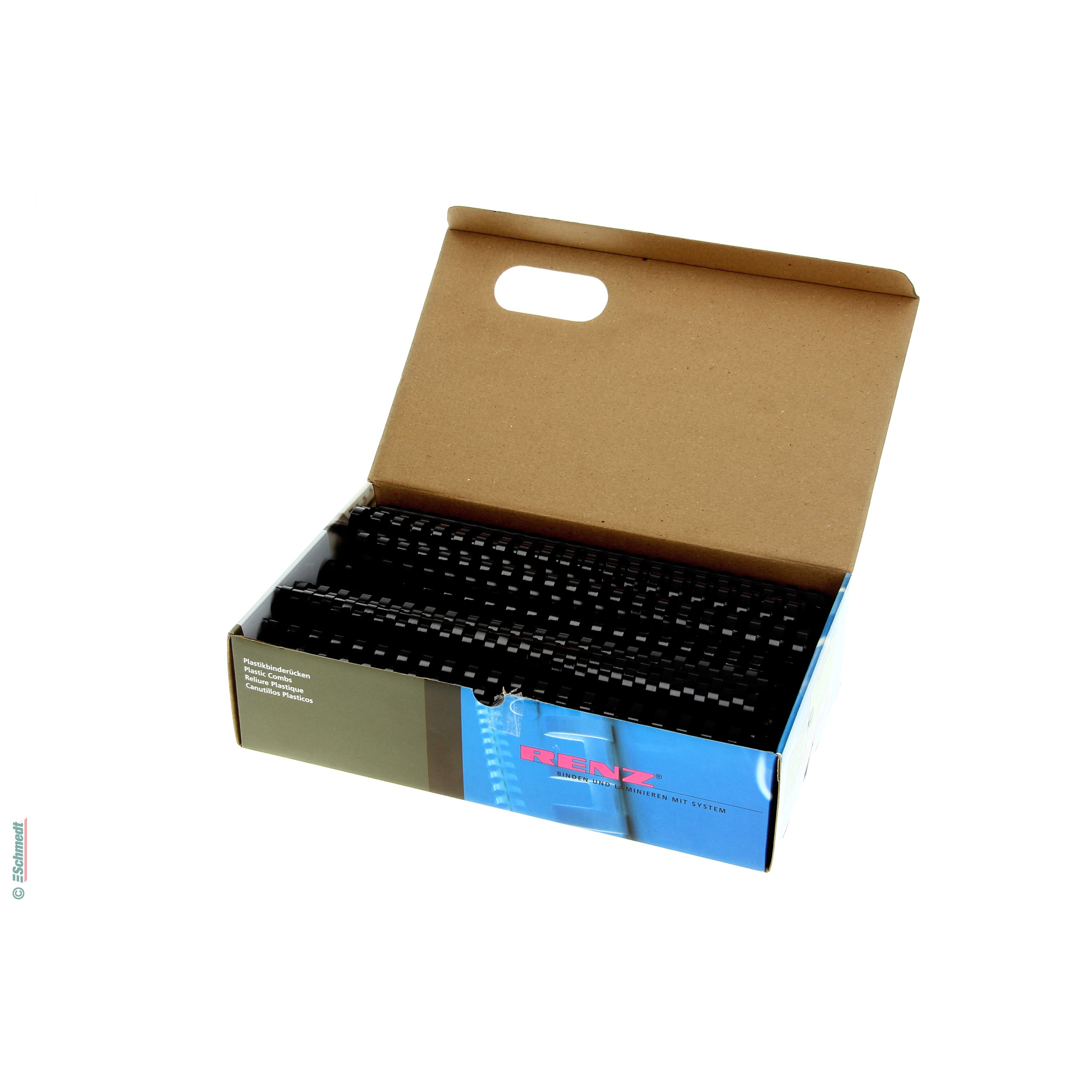 Plastic binding combs - round - Diameter (in mm) 19 - Colour black - to be processed in plastic-comb binding machines... - image-3