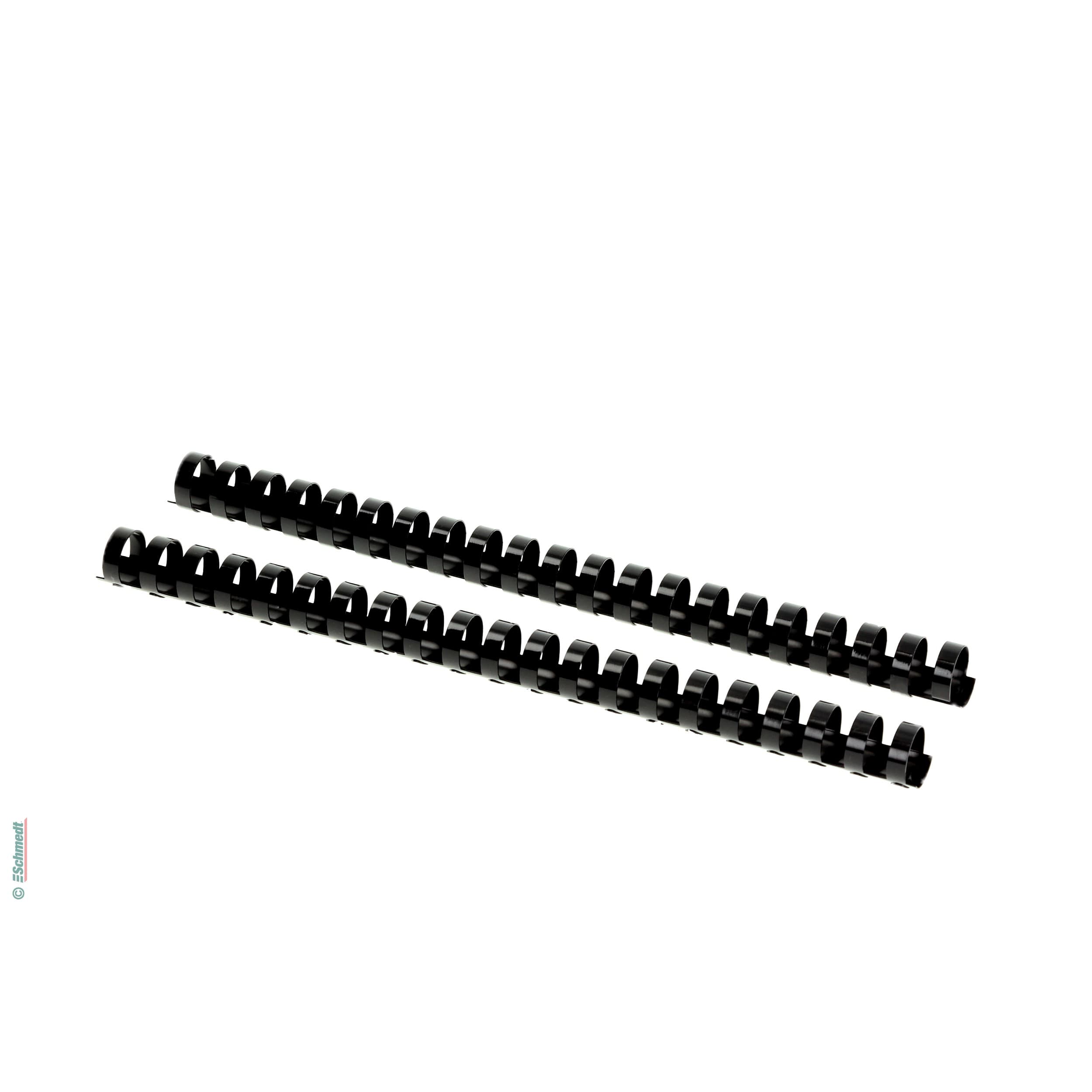 Plastic binding combs - round - Diameter (in mm) 19 - Colour black - to be processed in plastic-comb binding machines... - image-2