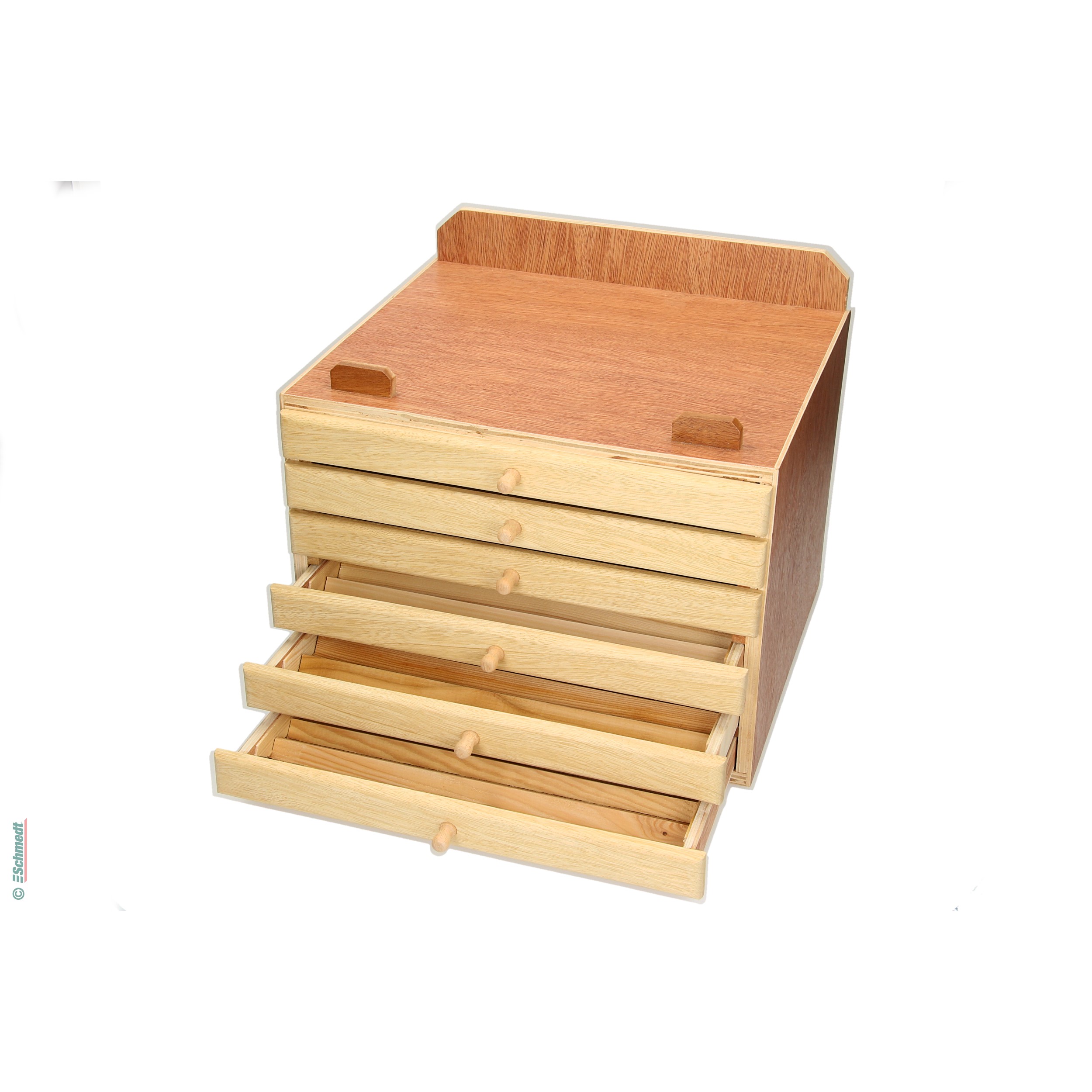 Wooden type cabinet - for storing several sets of hot stamping type...