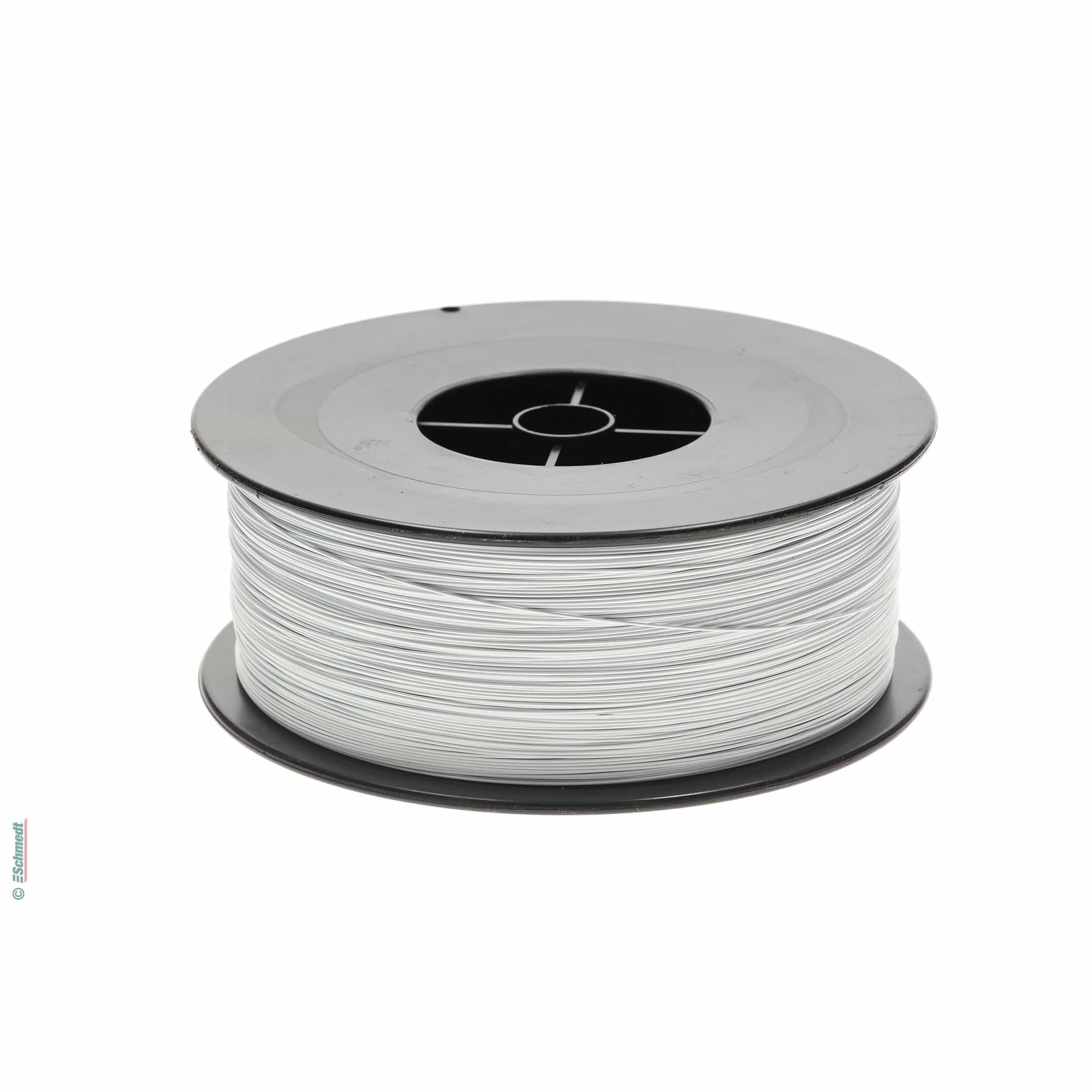 Stitching wire, round | nylon-coated iron - Colour white - for the production of stitched products on saddle stitchers...