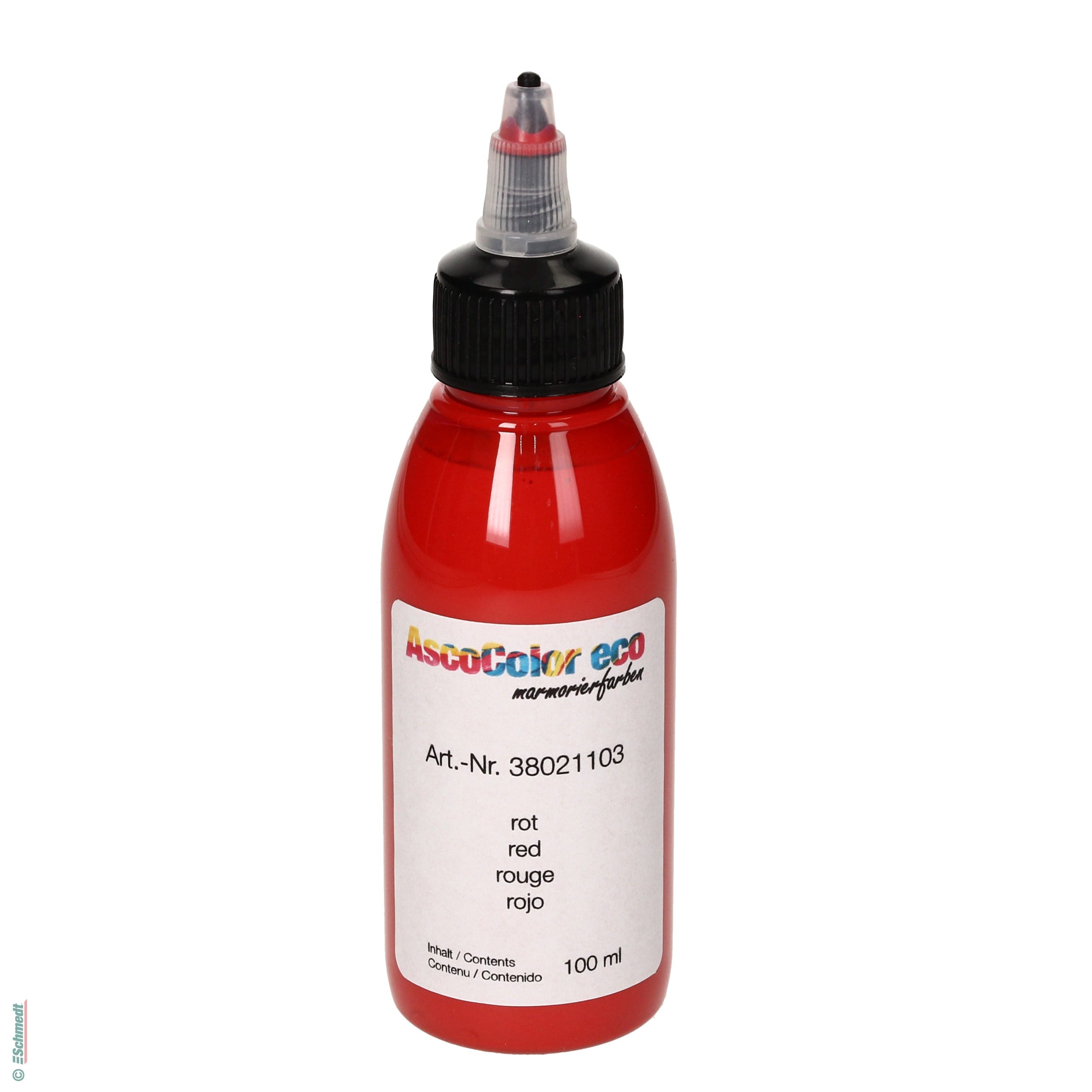 AscoColor eco - Marbling dye - Colour 103 - red - Contents Bottle / 100 ml - to produce marbled papers...