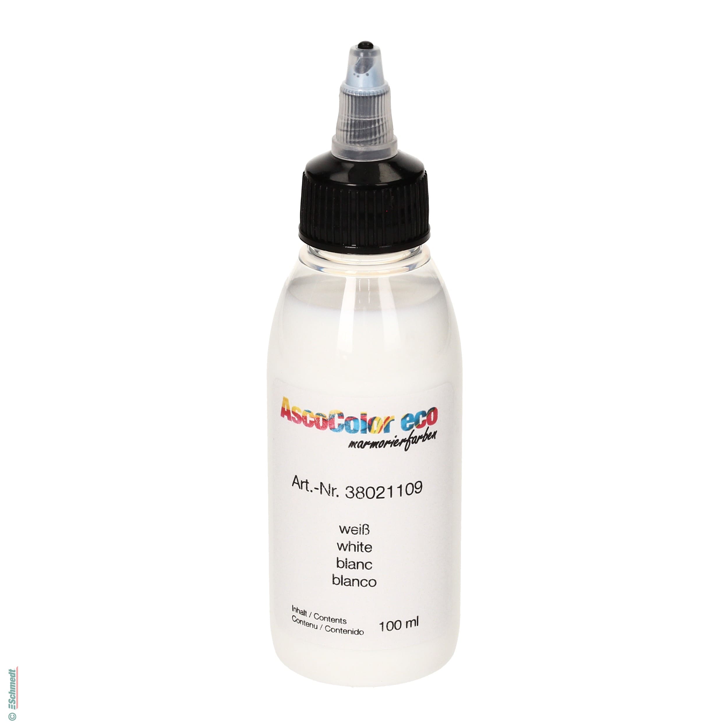 AscoColor eco - Marbling dye - Colour 109 - white - Contents Bottle / 100 ml - to produce marbled papers...