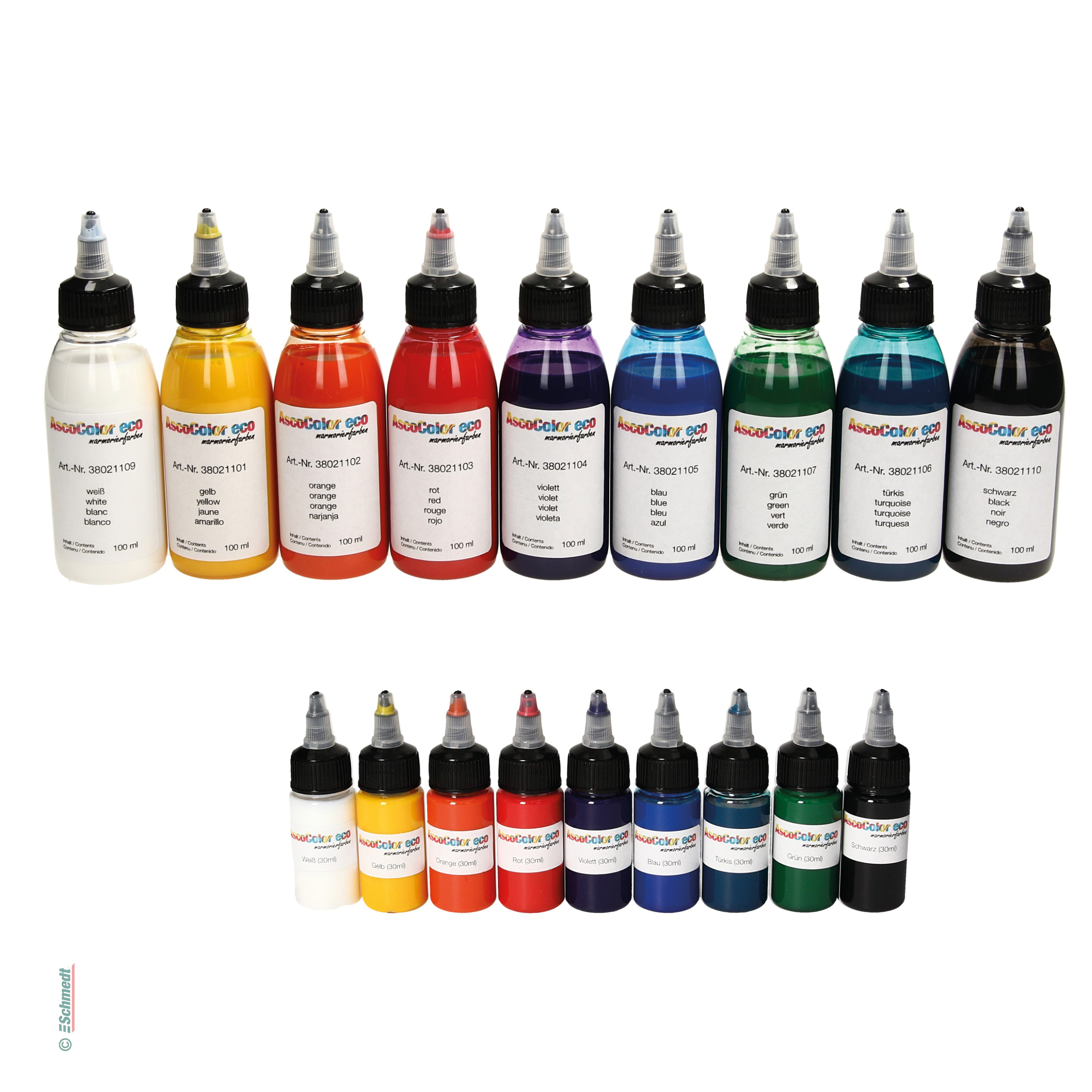 AscoColor eco - Marbling dye - Colour 105 - blue - Contents Bottle / 100 ml - to produce marbled papers...