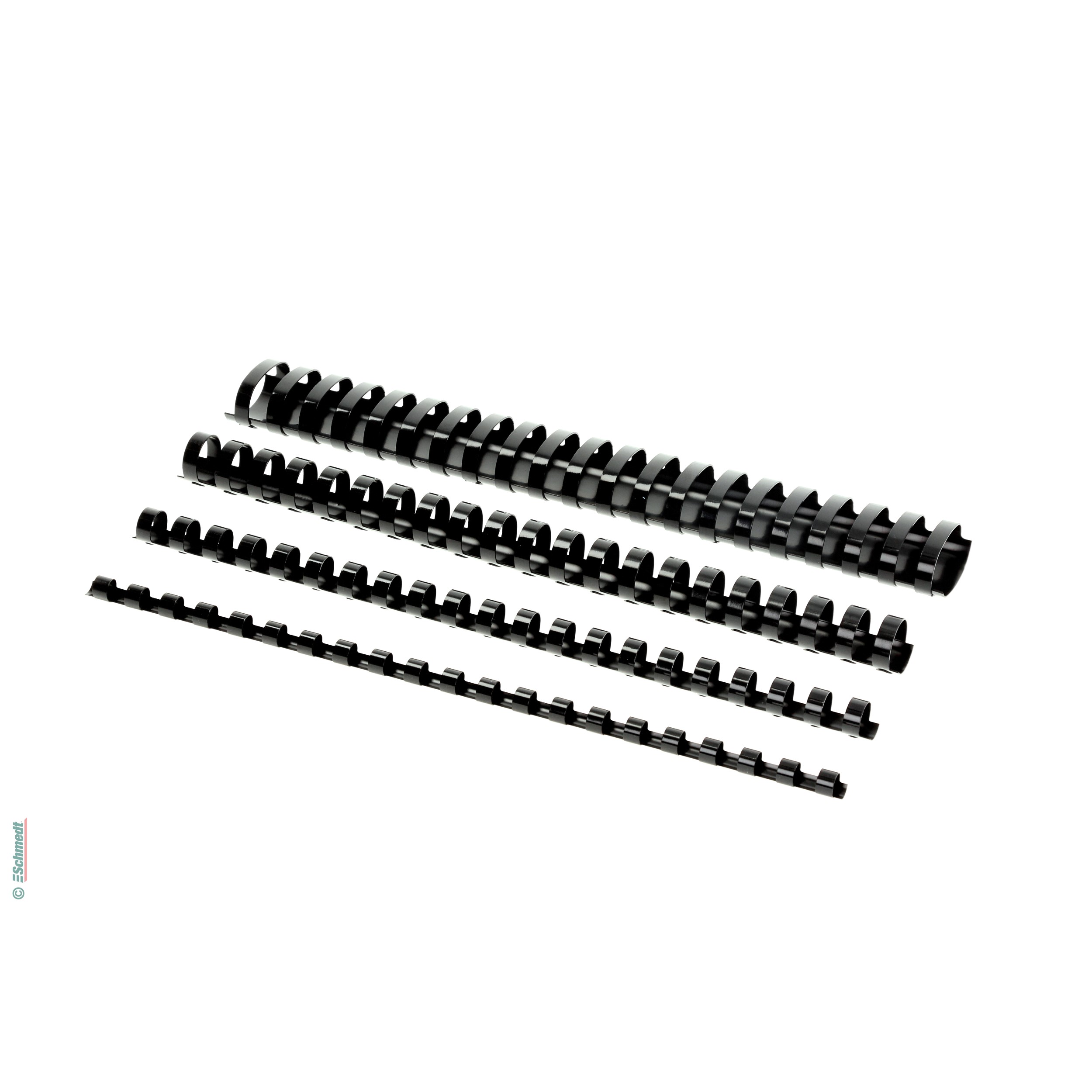 Plastic binding combs - round - Diameter (in mm) 10 - Colour black - to be processed in plastic-comb binding machines... - image-1